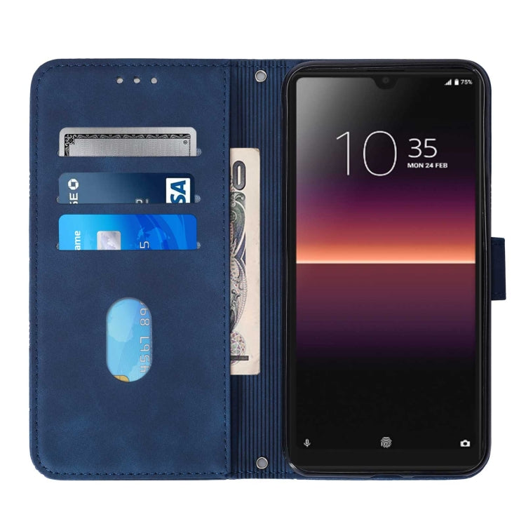 For Sony Xperia L4 Crossbody 3D Embossed Flip Leather Phone Case