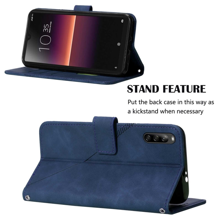 For Sony Xperia L4 Crossbody 3D Embossed Flip Leather Phone Case