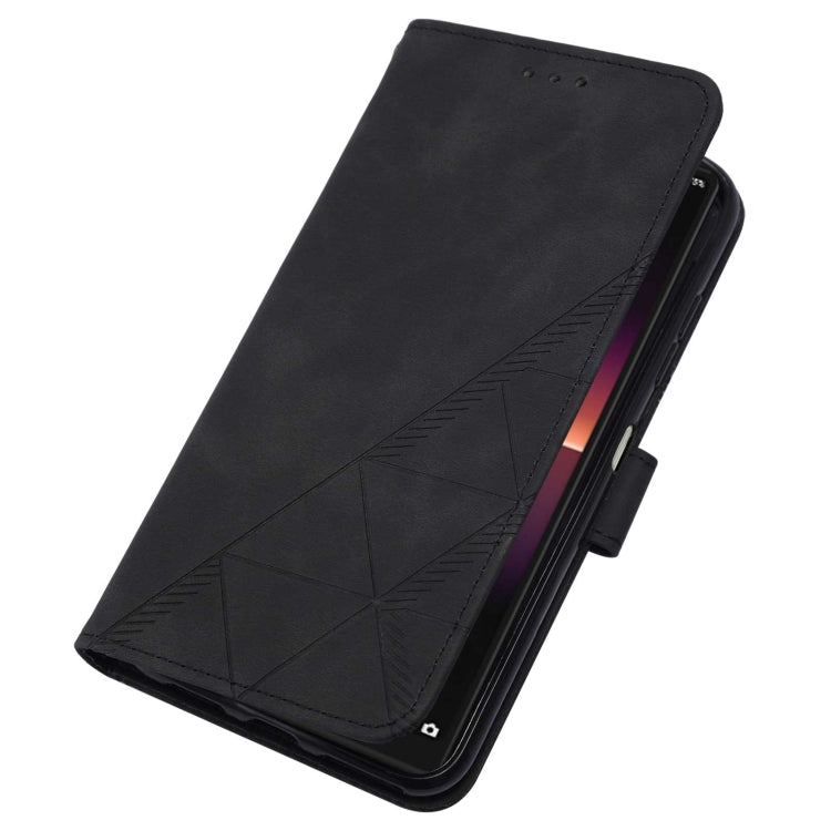 For Sony Xperia L4 Crossbody 3D Embossed Flip Leather Phone Case