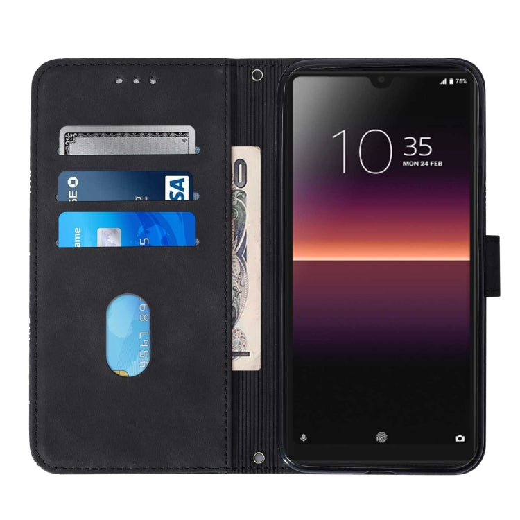 For Sony Xperia L4 Crossbody 3D Embossed Flip Leather Phone Case