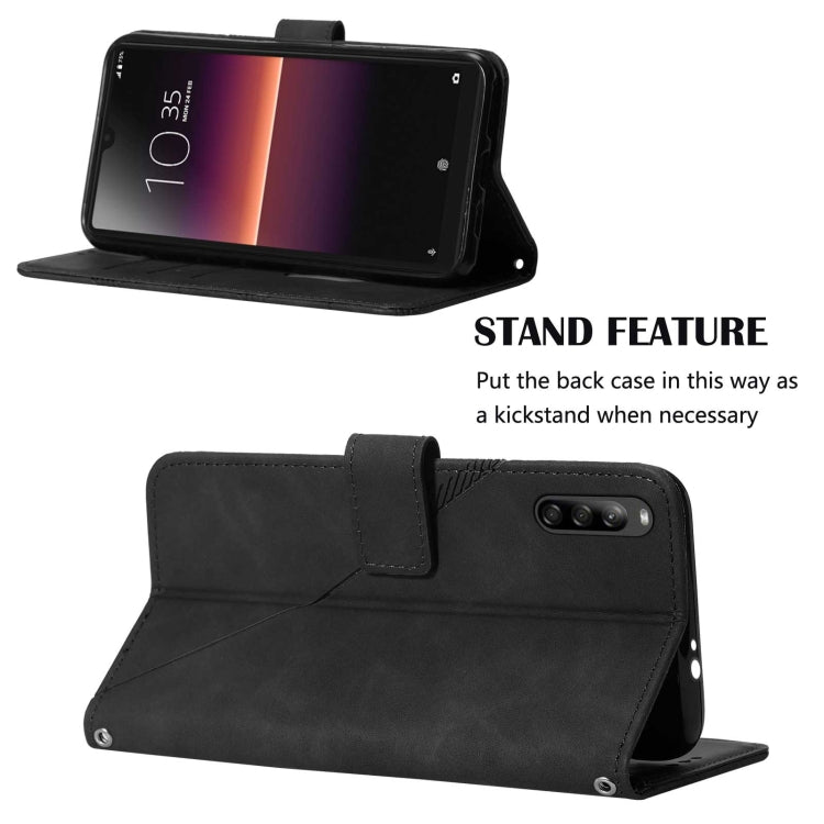 For Sony Xperia L4 Crossbody 3D Embossed Flip Leather Phone Case