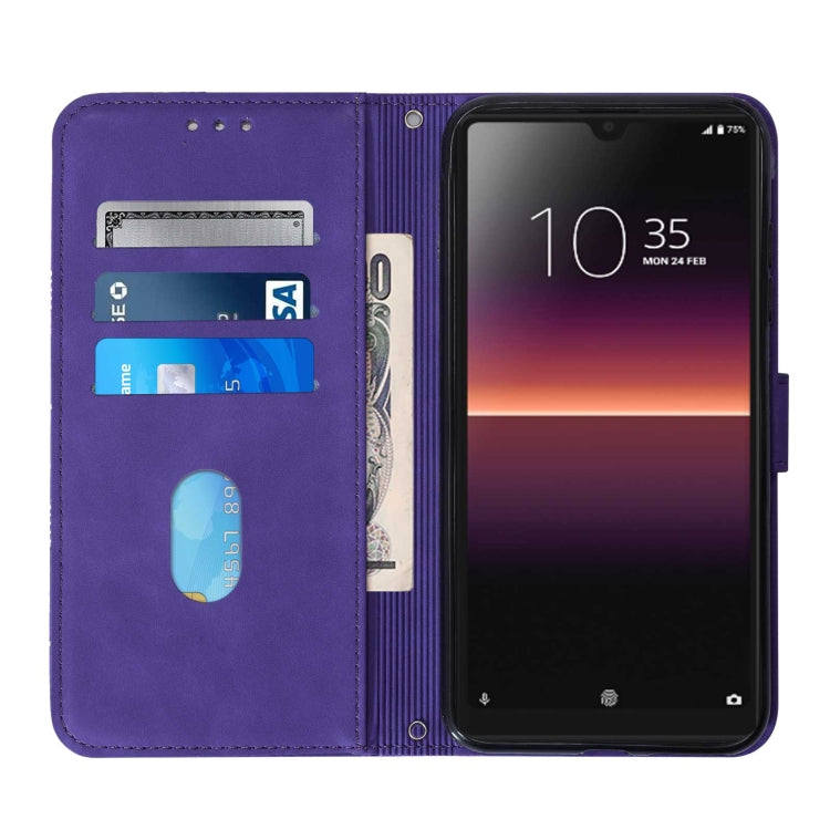 For Sony Xperia L4 Crossbody 3D Embossed Flip Leather Phone Case