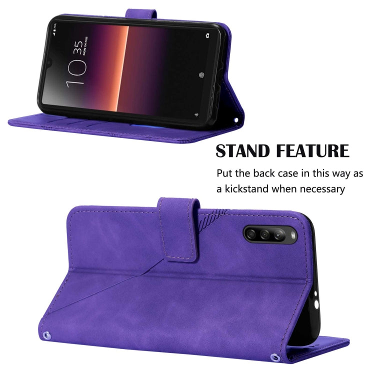 For Sony Xperia L4 Crossbody 3D Embossed Flip Leather Phone Case