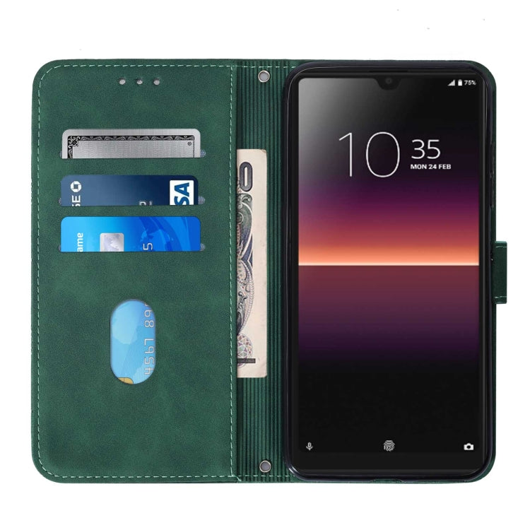 For Sony Xperia L4 Crossbody 3D Embossed Flip Leather Phone Case