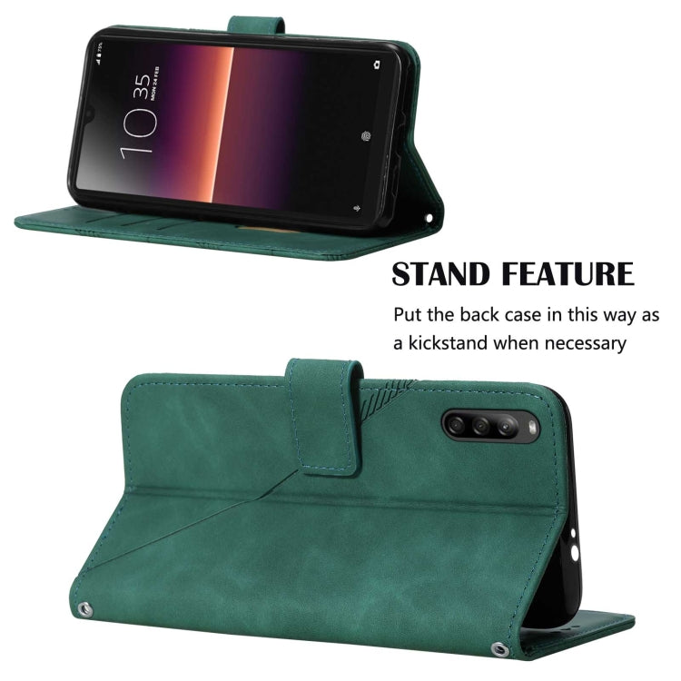 For Sony Xperia L4 Crossbody 3D Embossed Flip Leather Phone Case