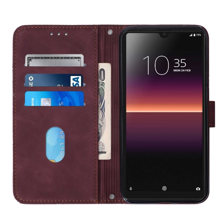 For Sony Xperia L4 Crossbody 3D Embossed Flip Leather Phone Case