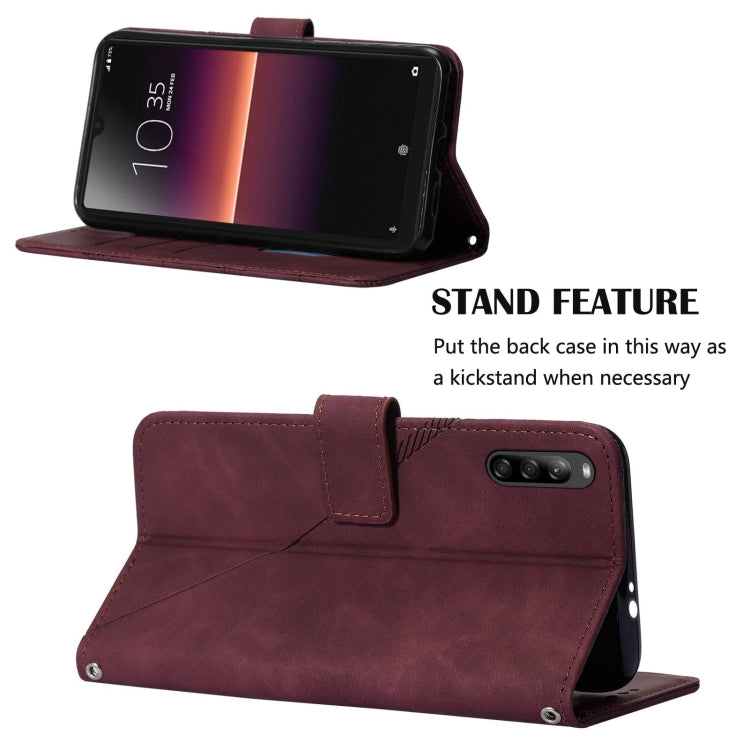 For Sony Xperia L4 Crossbody 3D Embossed Flip Leather Phone Case