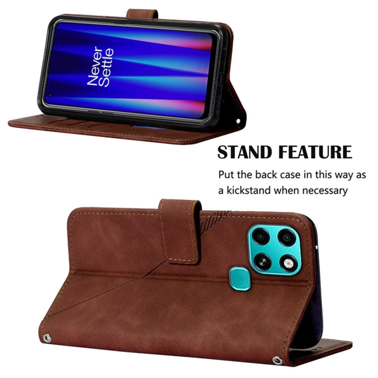 For Infinix Smart 6 Crossbody 3D Embossed Flip Leather Phone Case