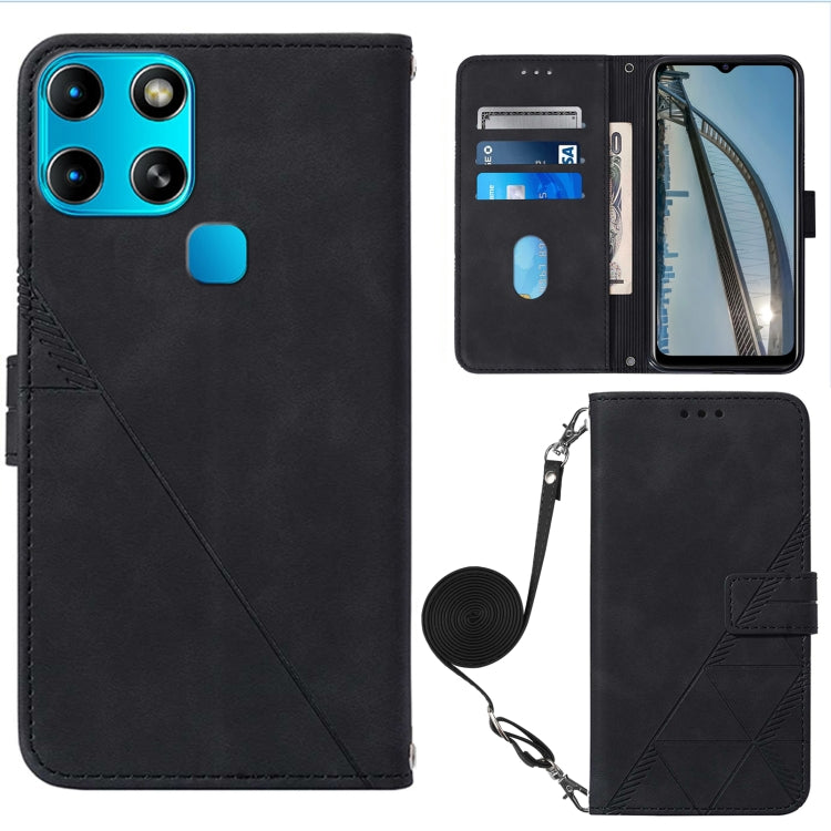 For Infinix Smart 6 Crossbody 3D Embossed Flip Leather Phone Case
