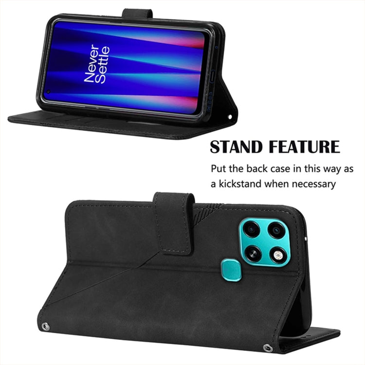 For Infinix Smart 6 Crossbody 3D Embossed Flip Leather Phone Case