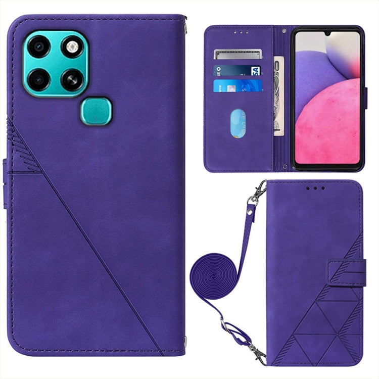 For Infinix Smart 6 Crossbody 3D Embossed Flip Leather Phone Case