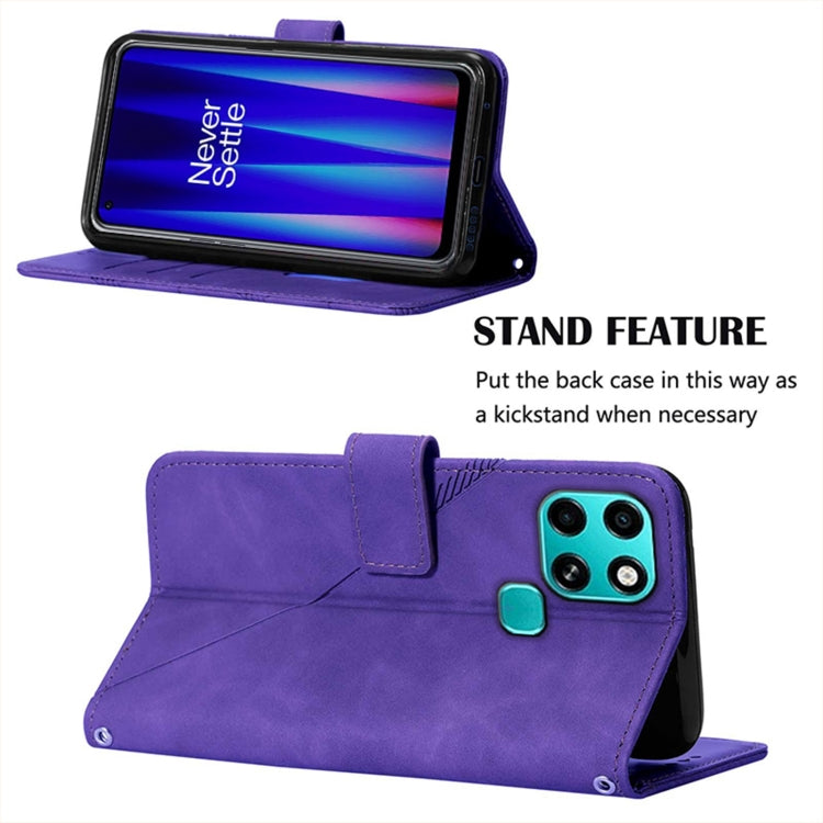 For Infinix Smart 6 Crossbody 3D Embossed Flip Leather Phone Case