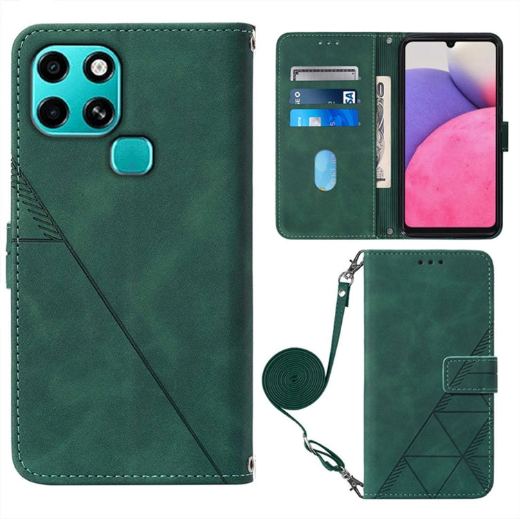 For Infinix Smart 6 Crossbody 3D Embossed Flip Leather Phone Case