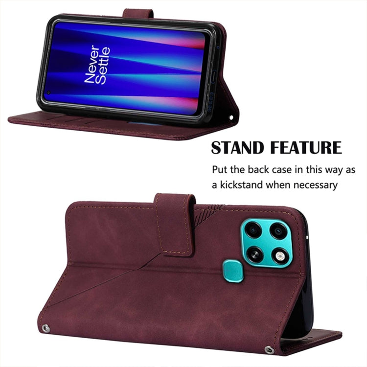 For Infinix Smart 6 Crossbody 3D Embossed Flip Leather Phone Case