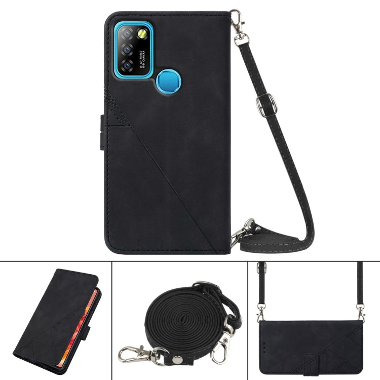 For Infinix Hot 10 Lite / Smart 5 Crossbody 3D Embossed Flip Leather Phone Case