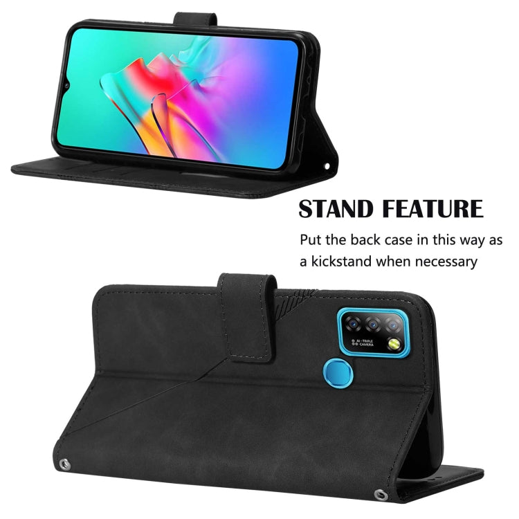 For Infinix Hot 10 Lite / Smart 5 Crossbody 3D Embossed Flip Leather Phone Case