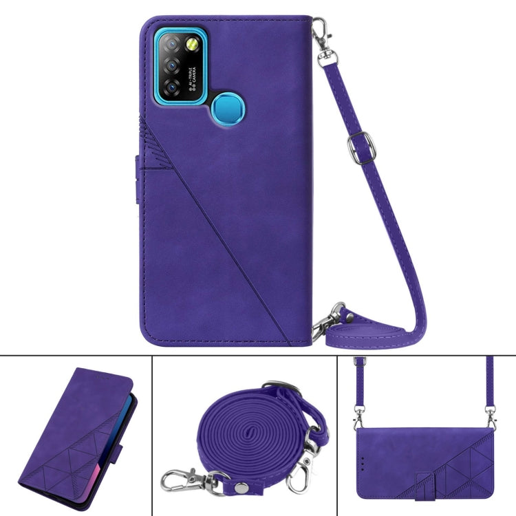For Infinix Hot 10 Lite / Smart 5 Crossbody 3D Embossed Flip Leather Phone Case