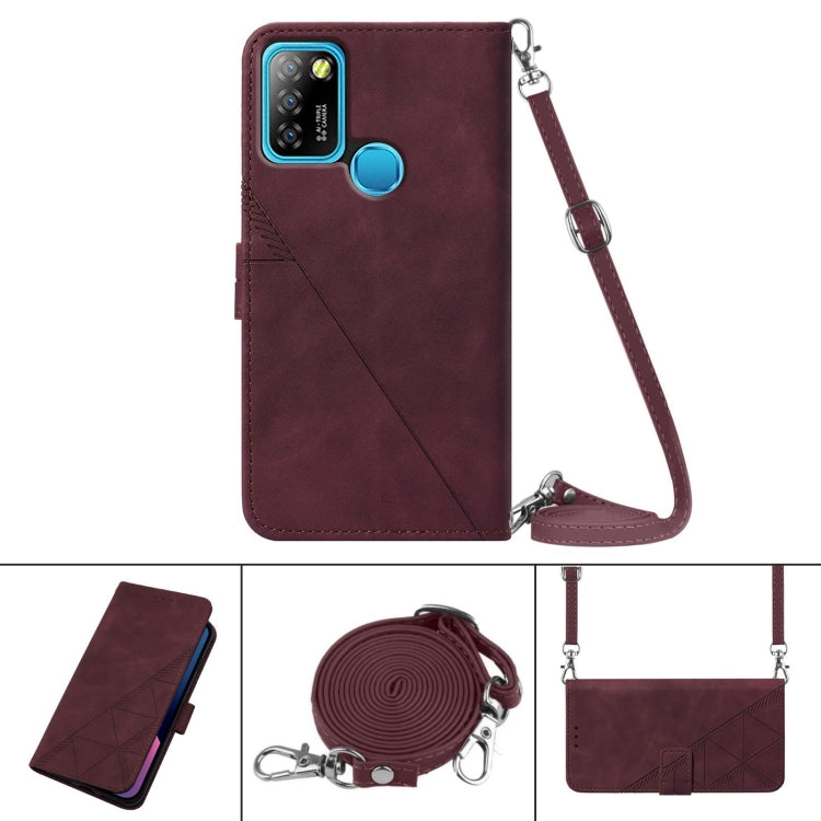 For Infinix Hot 10 Lite / Smart 5 Crossbody 3D Embossed Flip Leather Phone Case
