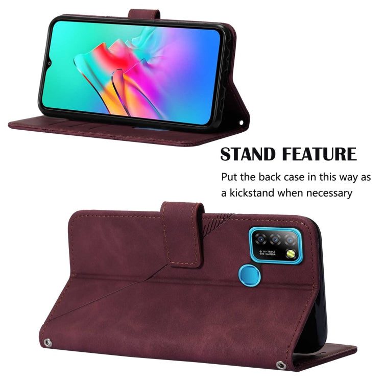 For Infinix Hot 10 Lite / Smart 5 Crossbody 3D Embossed Flip Leather Phone Case