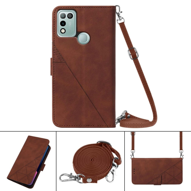 For Infinix Hot 10 Play Crossbody 3D Embossed Flip Leather Phone Case