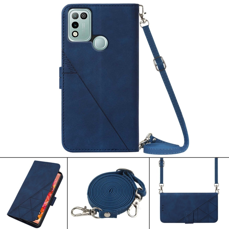 For Infinix Hot 10 Play Crossbody 3D Embossed Flip Leather Phone Case