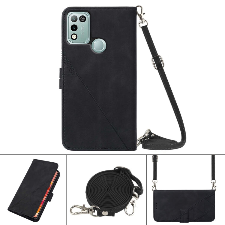 For Infinix Hot 10 Play Crossbody 3D Embossed Flip Leather Phone Case