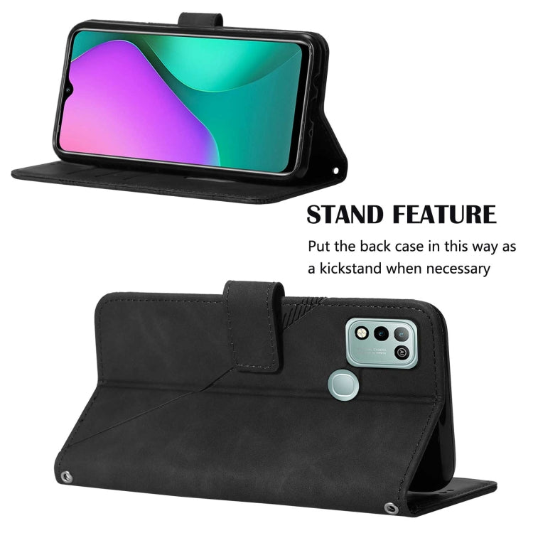 For Infinix Hot 10 Play Crossbody 3D Embossed Flip Leather Phone Case