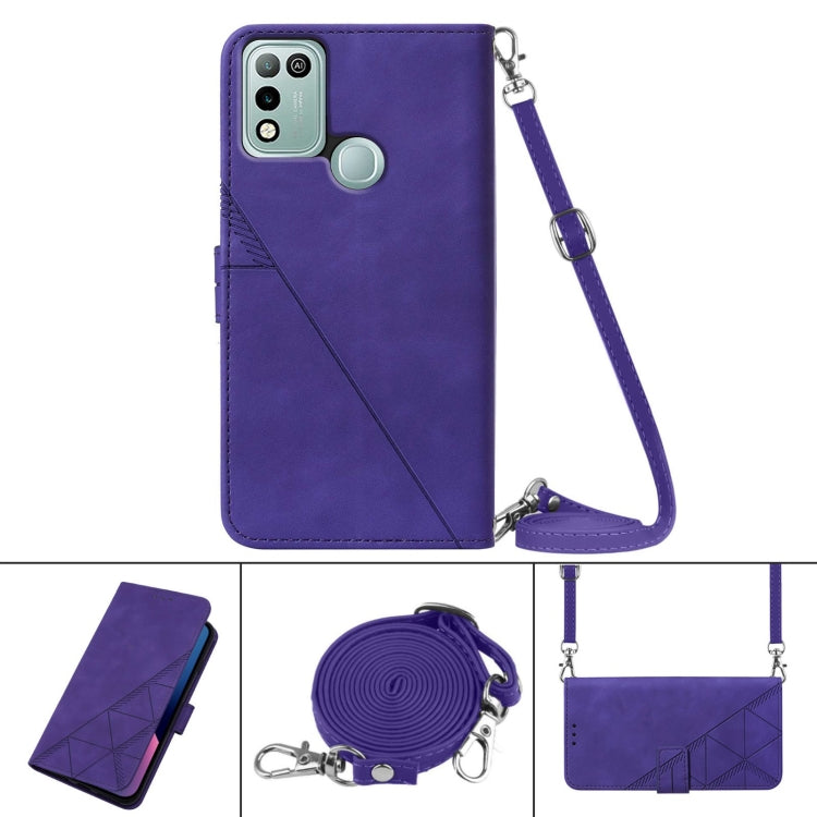 For Infinix Hot 10 Play Crossbody 3D Embossed Flip Leather Phone Case