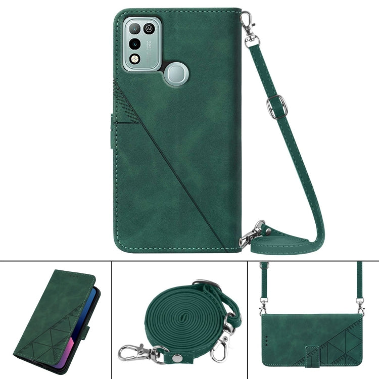 For Infinix Hot 10 Play Crossbody 3D Embossed Flip Leather Phone Case