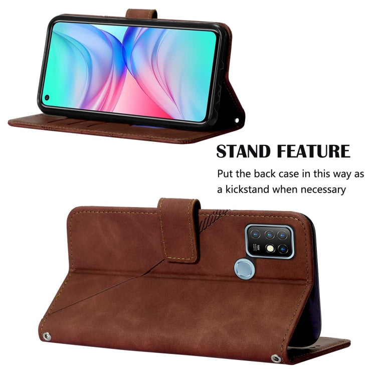 For Infinix Hot 10 X682 Crossbody 3D Embossed Flip Leather Phone Case