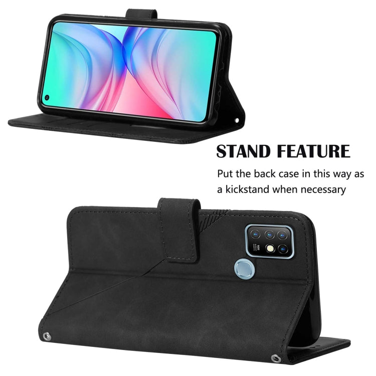For Infinix Hot 10 X682 Crossbody 3D Embossed Flip Leather Phone Case