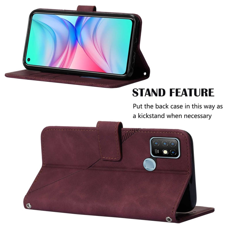 For Infinix Hot 10 X682 Crossbody 3D Embossed Flip Leather Phone Case