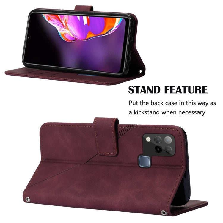 For Infinix Hot 10S / Hot 10T Crossbody 3D Embossed Flip Leather Phone Case