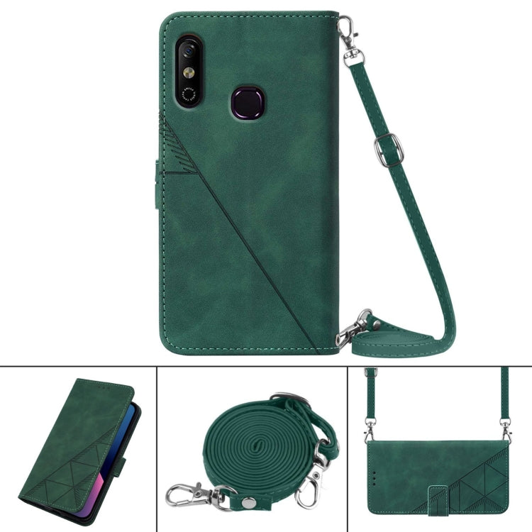 For Infinix X653 Smart 4 Crossbody 3D Embossed Flip Leather Phone Case
