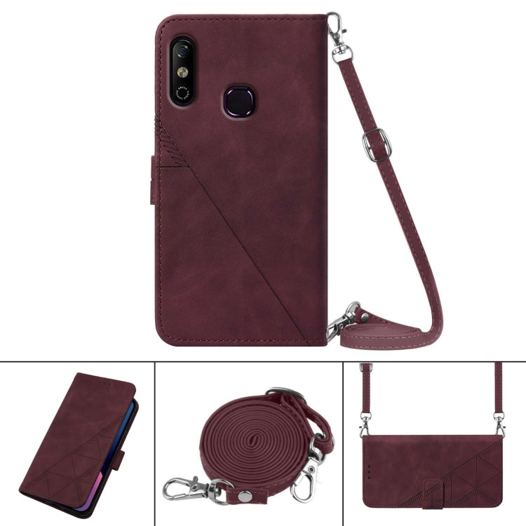 For Infinix X653 Smart 4 Crossbody 3D Embossed Flip Leather Phone Case