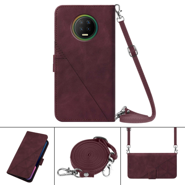 For Infinix X690 Note 7 Crossbody 3D Embossed Flip Leather Phone Case