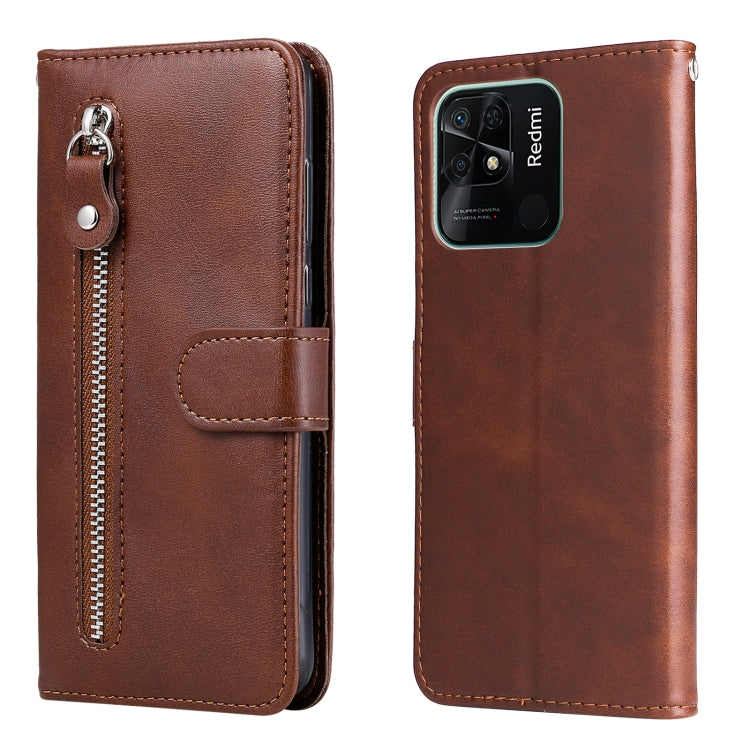 For Xiaomi Redmi 10C 4G / Redmi 10 India Fashion Calf Texture Zipper Horizontal Flip Leather Case