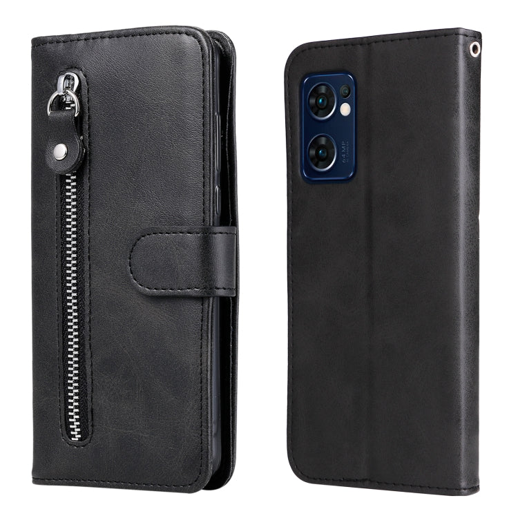 For OPPO Reno7 5G / Find X5 Lite International Version Fashion Calf Texture Zipper Horizontal Flip Leather Case