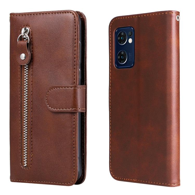 For OPPO Reno7 5G / Find X5 Lite International Version Fashion Calf Texture Zipper Horizontal Flip Leather Case