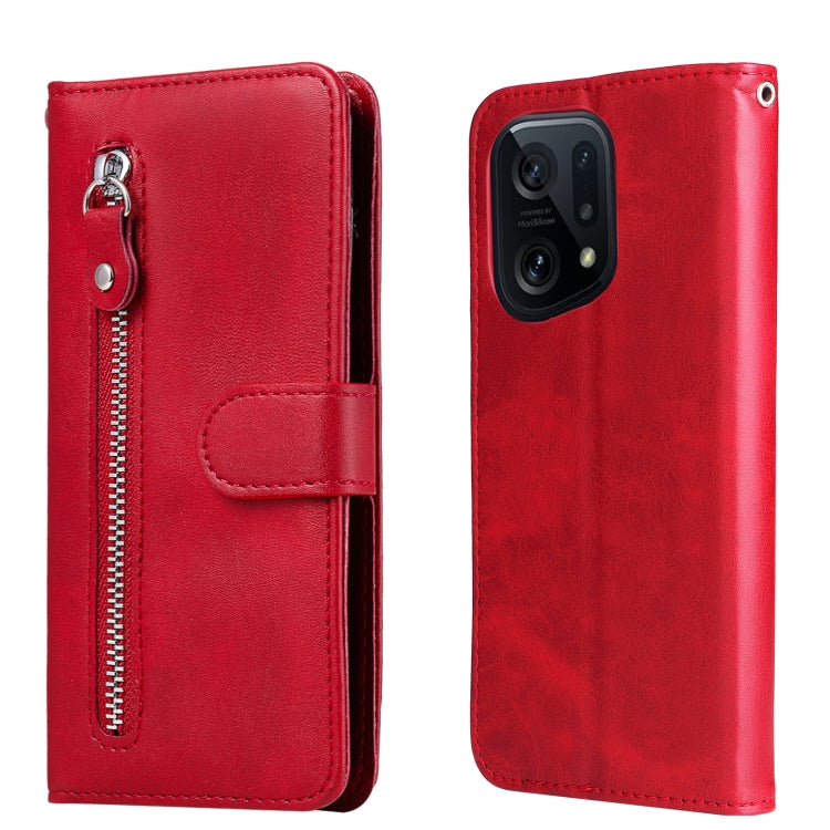 For OPPO Find X5 Fashion Calf Texture Zipper Horizontal Flip Leather Case