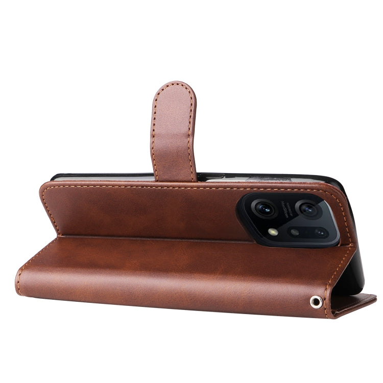 For OPPO Find X5 Fashion Calf Texture Zipper Horizontal Flip Leather Case