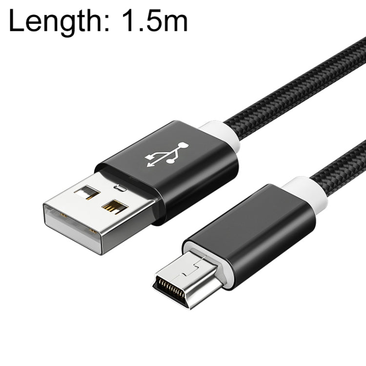 5 PCS Mini USB to USB A Woven Data / Charge Cable for MP3, Camera, Car DVR, Length:1.5m