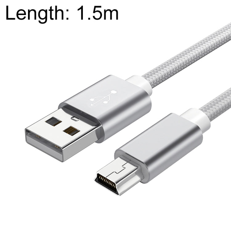 5 PCS Mini USB to USB A Woven Data / Charge Cable for MP3, Camera, Car DVR, Length:1.5m