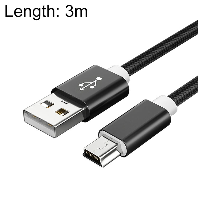 5 PCS Mini USB to USB A Woven Data / Charge Cable for MP3, Camera, Car DVR, Length:3m