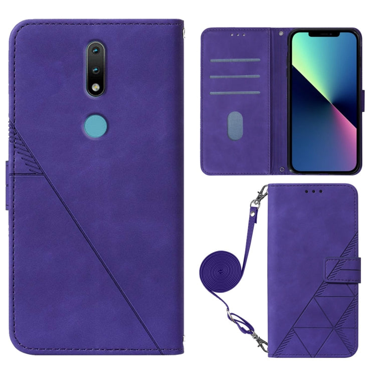 For Nokia 2.4 Crossbody 3D Embossed Flip Leather Phone Case