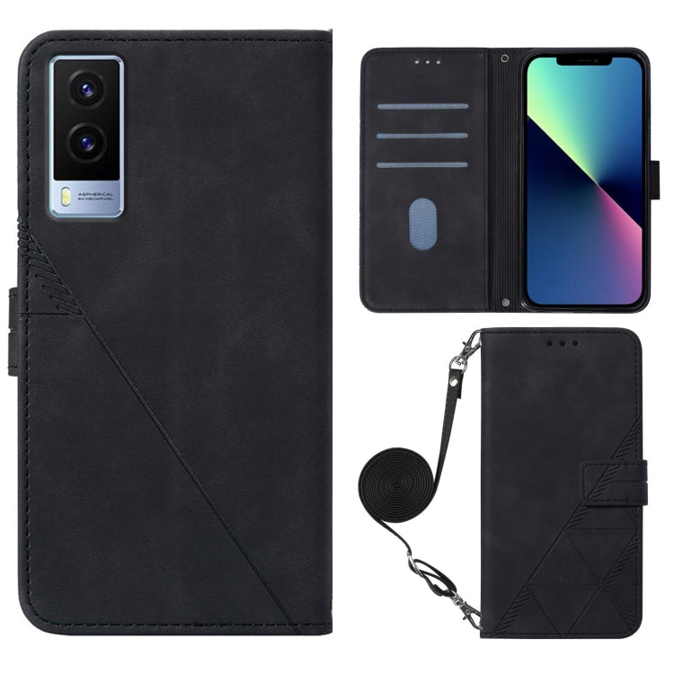 For vivo V21e 5G Crossbody 3D Embossed Flip Leather Phone Case