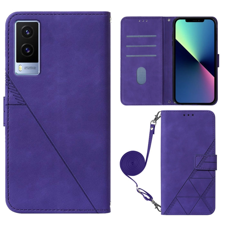 For vivo V21e 5G Crossbody 3D Embossed Flip Leather Phone Case