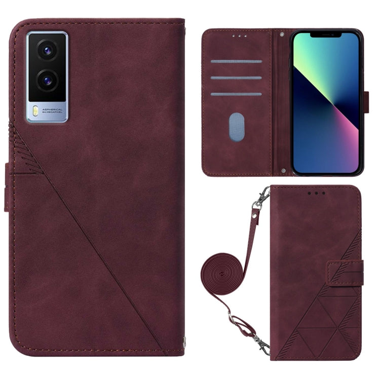 For vivo V21e 5G Crossbody 3D Embossed Flip Leather Phone Case