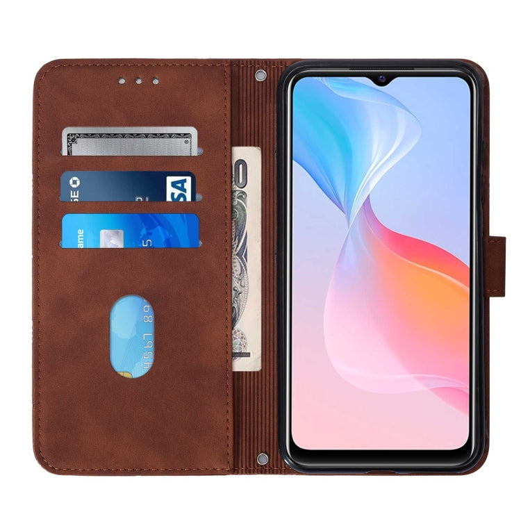 For vivo Y21 2021 / Y33s / Y21s Crossbody 3D Embossed Flip Leather Phone Case