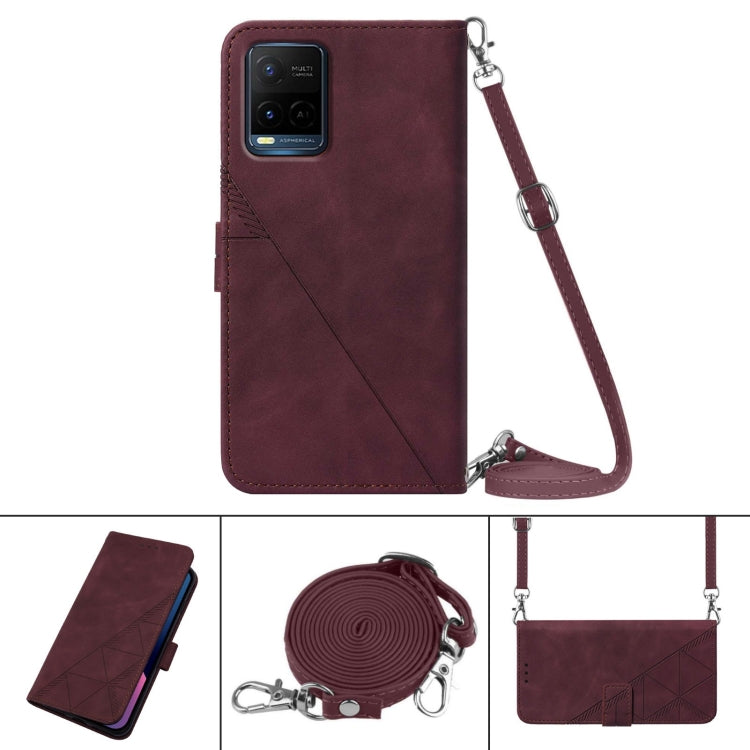 For vivo Y21 2021 / Y33s / Y21s Crossbody 3D Embossed Flip Leather Phone Case